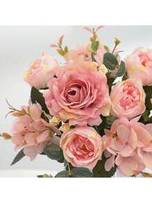 80 piezas Flores artificiales - Rosa de seda, plantas falsas para decoración del hogar, comedor, sala de estar, jardín exterior, otoño, primavera, jarrón, pared de flores, guirnalda, ramo de novia, decoración de boda, materiales para corona de DIY, materiales de decoración para fiesta de cumpleaños, accesorios de decoración del hogar, Día de la Madre, Día del Padre, San Valentín, regalos de Año Nuevo - Rosa - Ver 5