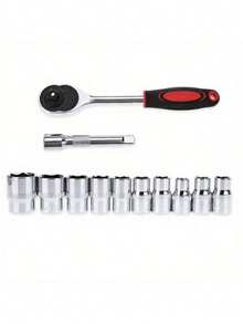 12Pcs Ratchet Wrench Socket Set 1/4 Inch Drive Car Boat Motorcycle Bicycle Repairing Tool