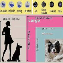 1 Border Collie Printed Blanket - Soft And Warm Polyester Dog Lover, Suitable All Sizes, Comfortable Camping, Travel, Home Decoration, Throw Blanket, Washable Pet-Themed Blanket FQIT - Multicolor - View 9