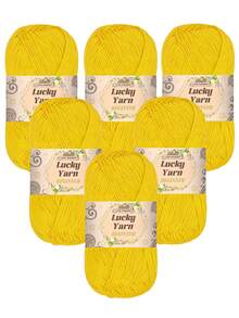 6 件/套 精致柔软舒适毛线，每件 50 克，4 股，多用途，可用于钩编/编织钱包、衣服、地毯，适合 DIY 情人节礼物、制作钱包、手提包等。