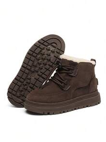 儿童冬靴，时尚休闲百搭靴子，适合男孩和女孩的可爱冬鞋