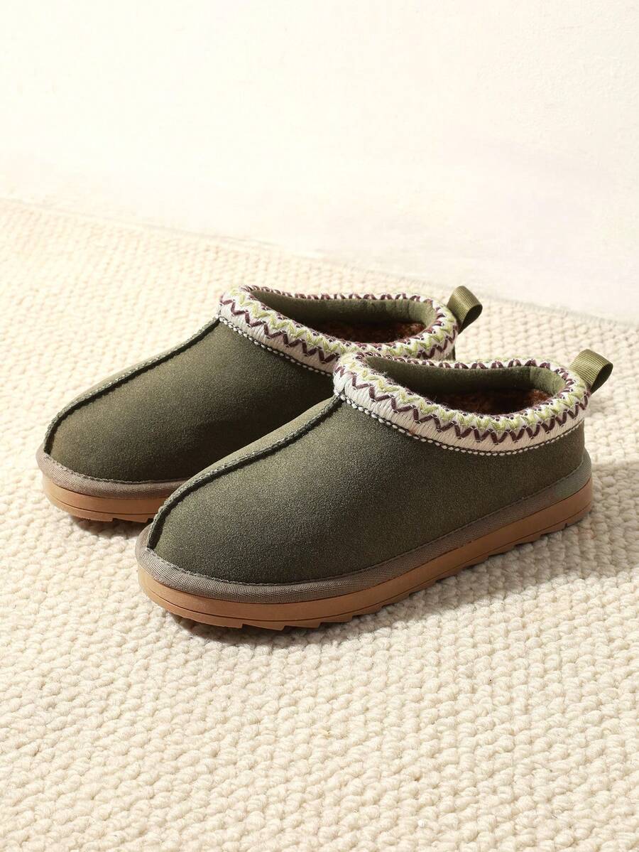 Playful Slip-On Slippers For Kids |,Soft Fuzzy House Shoes For Indoor & Outdoor Play (Toddler To Big Kid) - màu xanh lá - Xem 1