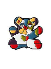 1pc Abstract Floral Brooch Set, Metal Enamel Pins, Personalized Fashion Accessory - Multicolor - View 6