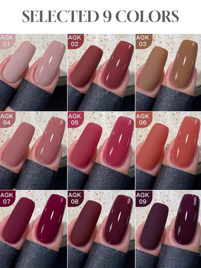 12ml Capacity, 2026 Autumn And Winter New Year New Women's Gift Box Set, Including Popular Gel Nail Polish Colors Such As Dried Rose, Elegant Purple, Rose Red, And Amber, Suitable For Nail Art Needs In All Seasons. The Set Includes Base Coat And Top Coat, And Requires Use With A UV Lamp. Plant-Based Gel Formula, Suitable For Beginners, Can Be Used For Home, Office, Commuting, And Dating Occasions. Best-Selling Salon-Grade Quality, Long-Lasting For 28 Days.