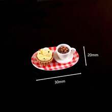 Dollhouse Miniature Food Play Coffee Sandwich Cake Beverage Set Mini Restaurant Breakfast Afternoon Tea Desktop Decoration