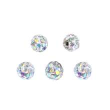 5pcs 3-8mm Internal Thread 1.2/1.6mm Internally Threaded Lip/Cartilage/Septum Rings With Paved Mud Ball Charms, DIY Jewelry Accessories