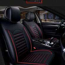 Deluxe Black Car Seat Covers Full Set - PU Leather Universal Seat Protector - Default - View 5
