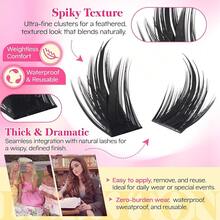 Lash Clusters With Spiky Lash Clusters Volume Eyelash Clusters 10-18MM Thick Individual Lashes D Curl Cluster Eyelash Extensions 3D DIY Lash Extension At Home,LashClusters-G - LashClusters-g - View 3