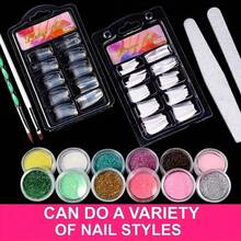 24 In 1 Acrylic Nail Kit For Beginners 12 Color Glitter Acrylic Powder White Clear Pink Acrylic Powder Nails Extension Professional Nails Kit Acrylic Set Manicure Tools Acrylic Supplies Gift For Women - Random Color - View 6