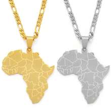 قلادة بتعليقة خريطة أفريقيا وأسماء الدول للرجال والنساء، مجوهرات خرائط أفريقية، نيجيريا، غانا