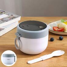 1 pieza Taza de avena, Taza adelgazante, Taza de leche, Taza de desayuno, Taza de ensalada, Adecuada para la escuela, picnic, aplicable para sopa, avena, leche de soja, ideal para el hogar, viajes y uso al aire libre, herramienta de cocina esencial