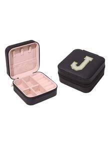 Organizer da viaggio per gioielli, scatola portaoggetti per gioielli con iniziali personalizzabili, organizer multifunzionale per gioielli, organizzazione e conservazione dei gioielli, scatola portagioie compatta, organizer per il trucco, organizer per smalti, elementi essenziali da viaggio, elementi essenziali per crociere, per anelli, collane, orecchini, conservazione dei gioielli, regali per damigelle, regali personalizzati per donne, mogli, mamme