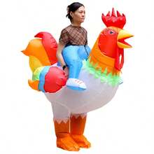 Colorful Rooster Inflatable Costume, COS Animal Performance Outfit, Funny Performance Walking Game Costume, Annual Meeting Opening Performance Costume - Multicolor - View 3