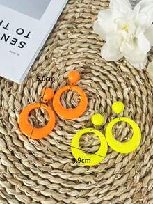 Vibrant Colorful Rainbow Design Earrings, Popular African Festival Holiday Fashion Earring Studs