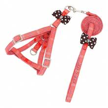 Correa Arnes Diseño Moño Mascota Pequeña Ajuste - Rojo - Ver 1