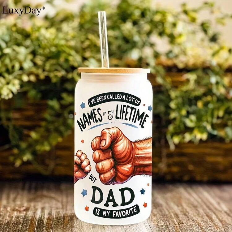 12PCS UV DTF Cup Wraps - Fathers Day Pattern Transfer Stickers For 16oz Glass Self-Adhesive Decals With "Daddy King" "Happy Father'S Day" "Hero Dad" Designs For Water Bottle Crafts For Ideas Dads Gift - Multicolor - View 6