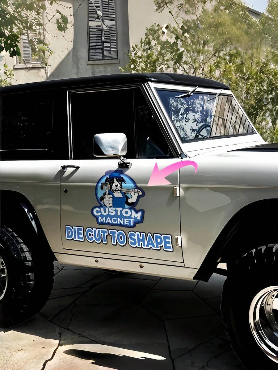 1pc Customized Car Magnet, Personalized Logo Design Bumper Magnet, Removable Die-Cut Vehicle Magnet For Cars And Trucks, Advertising And Promotion Use - Multicolor 1 - View 1
