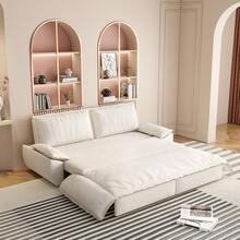 73.2" Queen Size Pull Out Sofa Bed, 3-In-1 Convertible Velvet Sleeper Sofa With Chaise Lounge, Multi-Functional Loveseat For Living Room & Guest Room - 米色 - 查看 12