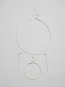 Fashion Shining Crystals Collarbone Necklace Bracelet Set; Luxury Simple Temperament Necklace Two-Piece Set - G-308 - 查看 8
