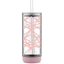 Ello Peak Vaso de plástico aislado de doble pared con pajita, 22 onzas, láser rosa satinado(1 Unidad (Paquete de 1) Rosado) - Multicolor - Ver 2