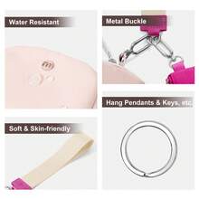 Women's Wrist Lanyard Keychain With Detachable Mini Wallet & Card Holder Pouches, Ideal Christmas Stocking Stuffer Gift For Travel, Everyday Carry, Keys, Cards And Small Essentials - Rose Pink - View 5