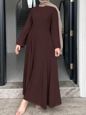 SuofeiMan Vestido elegante de estilo árabe de Oriente Medio con vuelo para mujer, vestido largo con cintura ceñida, vestido casual diario, vestido suave y cómodo