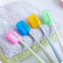 Protecteur de tête de brosse à dents, étui de brosse à dents portable - Protecteur de tête de brosse à dents de voyage, support de brosse à dents compact, étui de voyage transparent pour brosse à dents, décoration de salle de bain, décoration d'automne, décoration de rentrée scolaire - Multicolore - Voir 5