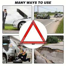 1 chiếc biển báo tam giác phản quang màu đỏ kèm hộp đựng, thiết kế nhỏ gọn, thích hợp cho các trường hợp khẩn cấp trên đường | Vật dụng thiết yếu cho an toàn ô tô, thiết bị khẩn cấp trên đường, vật tư khẩn cấp cho xe hơi, thiết bị an toàn phản quang, phụ kiện an toàn khi đi du lịch, vật dụng cần thiết cho xe hơi, dụng cụ an toàn ô tô - Nhiều màu - Xem 8