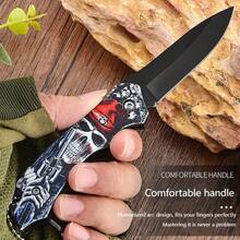 户外实用好帮手，锋利耐用的折叠刀，不锈钢刀片，纹理手柄，适合露营、狩猎和紧急情况——户外爱好者、徒步旅行者、露营装备爱好者的完美礼物——父子共赠佳品 - 彩色 - 查看 9