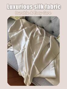 奢华桑蚕丝枕套，25 毫米缎纹面料，低致敏性纯色，带信封封口，仅可手洗，120-140 克/平方米 - 质地柔软顺滑，适合头发和皮肤，低致敏性床上用品|超薄枕套 - 彩色 - 查看 8