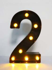 1pc 21.8cm/8.58in Holiday Party Lighting Decor, Christmas Decoration Light, Outdoor LED Light, Digit 0-9, Letter A-Z, Christmas Decoration Digit Light, Holiday Accessories, Wedding Birthday Party Supplies, Room Scene Decor - Black - View 31