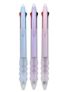 6pcs Retro Morandi Color 3-In-1 Erasable Ballpoint Pens, With 3 Refill Colors, Built-In Eraser, Smooth Writing & Quick Drying, Suitable For Students, Home & Office Use - Multicolor - View 10