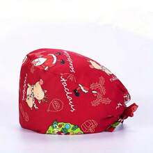 1 pezzo Cappello da infermiera in poliestere stampato, berretto da lavoro per costume e rappresentazione, regolabile e traspirante, adatto per medici pediatrici, adatto per Ognissanti e Natale, unisex