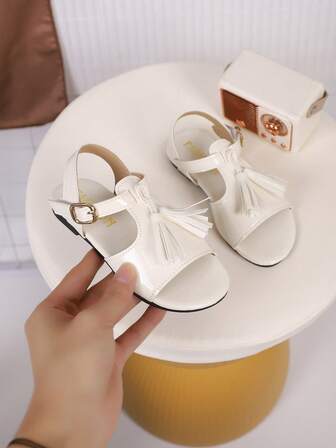 1 Pair Children's Tassel PU Casual Fashion Sandals, Suitable For Summer