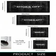 1pc "Please Take Off Shoes" Text & Pattern Printed Rug, Faux Wool Mat - Highly Absorbent, Easy To Clean, Suitable For Home Decor, Farmhouse, Entryway, Indoor, Room, Kitchen, Dining Room, Small Office/Home Office, Sink, Laundry Room, Doormat, Kitchen Mat, Non-Slip Mat - Multicolor - View 9
