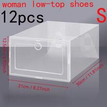 12/6pcs Clear Shoe Boxes Stackable Shoe Storage Organizer For Closet Sturdy Shoe Box Storage Containers With Clear Door Plastic Shoes Case Thickened Drawer Case Plastic Shoe Boxes Stackable Box Shoe Srganizer Containers For Sneakers Stacked Into A Shoe Rack Shoe Cabinets - Multicolor - View 14