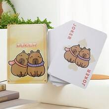 54张创意水鼠艺术扑克牌：可爱卡通设计系列，独特图案，温馨桌面游戏社交聚会必备——送给朋友的完美礼物