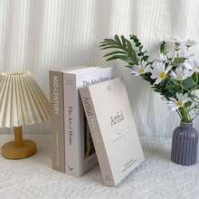 1/3pcs Decorative Fake Paper Books, Brown, White And Beige, Home Decor, Tabletop, Nightstand, Bookshelf Decoration