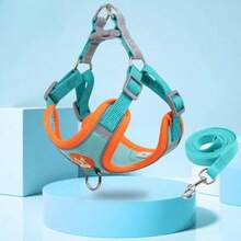 Chest Harness And Leash Set For Dogs And Cats – Comfortable, , And Adjustable For Small And Medium-Sized Pets. - 藍色 - 查看 11
