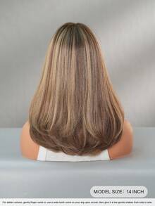 Natural 14Inch Brown Highlightst Bob Wig Suitable For Female Beginners To Wear Soft, Heat-Resistant Synthetic Hair - Daily Wear, Parties,Cosplay,Dance Party&Music Festival Party Use - Brown Highlight - View 3