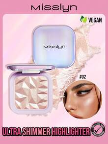 Misslyn Highly Shimmery Highlighter, Brightens Complexion, Creates Radiant Makeup Look, Silver Glitter Highlighter, Face Illuminating Highlighter, Shiny, High Color Payoff Smooth Formula, Natural Glow, Nose & Eye Contour Palette, Y2K Makeup Party Beach Travel Holiday Camping Outdoor Gift, For Girls, New Year - 2 Nude Pink - View 2