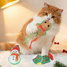 Nuovo giocattolo per gatti per alleviare la noia, giocattolo interattivo a forma di pupazzo di neve natalizio, regalo di Natale e Capodanno