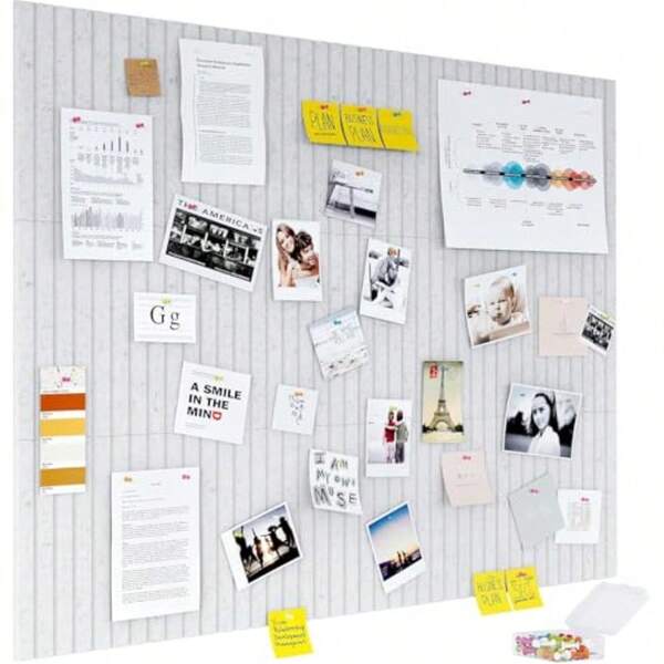 Felt Bulletin Board 48" X 36" Large Cork Board For Wall Push Pin Board For Office 12 Pack DIY Photo Picture Decorative Panels Squares Wall Tiles For Home Light Grey