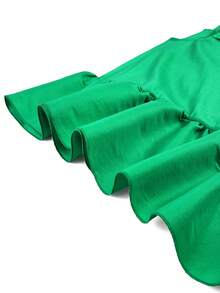 African Style Maxi Dress, Ruffle Flare Sleeves, Round Neck, Woven Fabric, Suitable For Special Occasions - Green - View 8