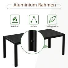 Outsunny Garden Table, Aluminum Table 120x70 Cm For Garden Terrace, Wood-Plastic Polywood Black, Weather Resistant And Modern. - 1 - View 4