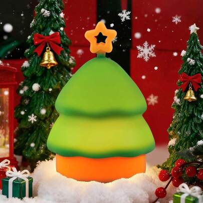 Cute Christmas Tree Night Light, Creative Christmas Gift, Silicone Night Light