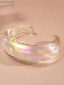 1件简约优雅几何不对称炫彩手链，时尚单品，可叠戴或单独佩戴，适合女性日常、度假、音乐节等场合。 - 透明幻彩 - 查看 13