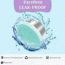 2/4/6/8pcs Reusable Stainless Steel Salad Dressing/Sauce Containers With Leak-Proof Silicone Lids, Suitable For Lunch Box, Work, School, Picnic, Travel, Christmas Party, Study Supplies - Multicolor - View 5