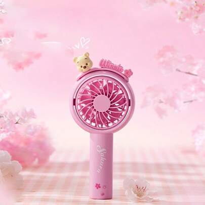 Miniso 1 قطعة مروحة يدوية من سلسلة موسم الكرز - بطارية 1200 مللي أمبير، نسيم لطيف، تبريد محمول