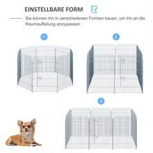 PawHut Puppy Run Playpens, Puppy Playpens, Animal Playpens, 8 Pieces, W63 X H91 Cm, On The Site - 1 - View 4